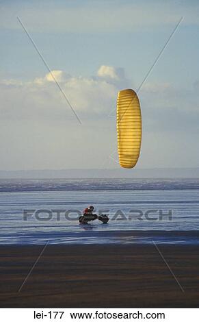 Kite Buggy in Action Pembrey Dyfed Wales View Large Photo Image Stock Photo - Kite Buggy in Action Pembrey Dyfed Wales. Fotosearch