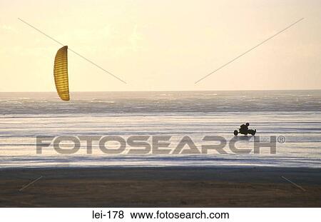 Kite Buggy in Action Pembrey Dyfed Wales View Large Photo Image Stock Photo - Kite Buggy in Action Pembrey Dyfed Wales. Fotosearch