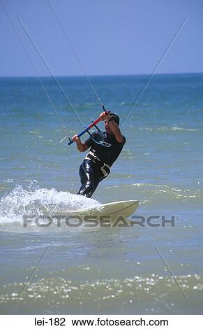 Man Kite Surfing View Large Photo Image Stock Image - Man Kite Surfing. Fotosearch