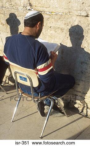 Man Sitting at Prayer Wailing Wall Jerusalem Israel View Large Photo Image Stock Image - Man Sitting at Prayer Wailing Wall Jerusalem Israel. Fotosearch