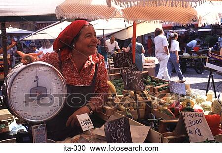 Stock Image - Market Stalls Rome Italy Europe. Fotosearch