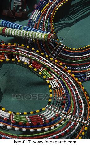 Stock Photo - Masai Beaded Jewellery Kenya. Fotosearch