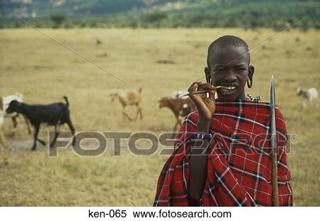 Masai Goat Herder Kenya View Large Photo Image Stock Photography - Masai Goat Herder Kenya. Fotosearch