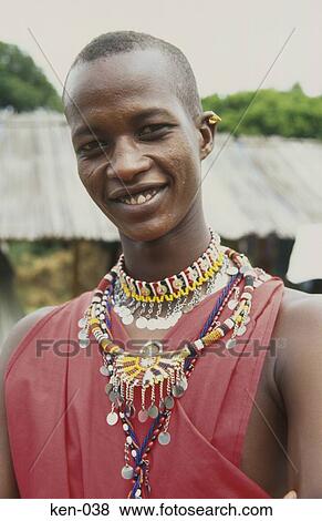 Masai Man Smiling Kenya View Large Photo Image Stock Photo - Masai Man Smiling Kenya. Fotosearch