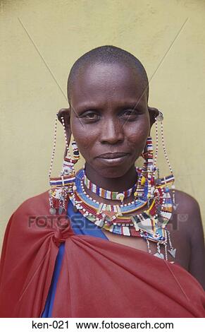 Stock Image - Masai Woman Kenya. Fotosearch