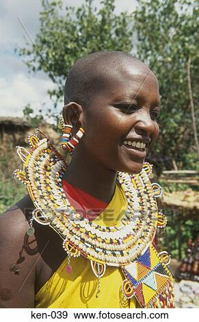 Masai Woman Kenya View Large Photo Image Stock Photo - Masai Woman Kenya. Fotosearch