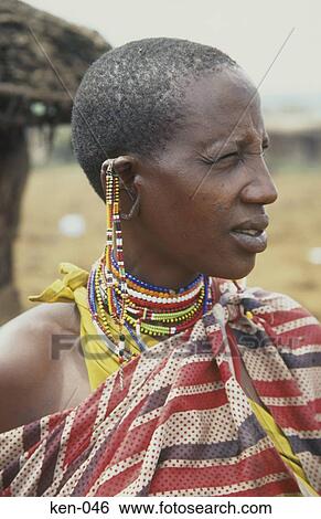 Stock Photograph - Masai Woman Kenya. Fotosearch