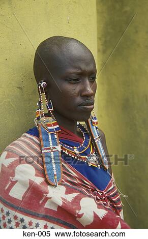 Masai Woman Kenya View Large Photo Image Stock Photography - Masai Woman Kenya. Fotosearch