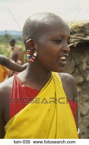 Masai Woman Kenya View Large Photo Image Stock Photography - Masai Woman Kenya. Fotosearch