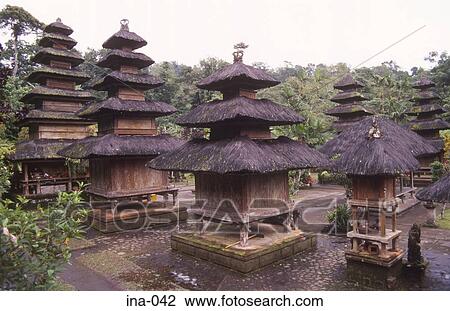 Stock Image - Meru Multi-Tiered Shrines Pura Luhur Batukau Temple Bali. Fotosearch