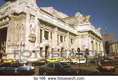 Milan Railway Station Facade Italy View Large Photo Image Stock Photograph - Milan Railway Station Facade Italy. Fotosearch