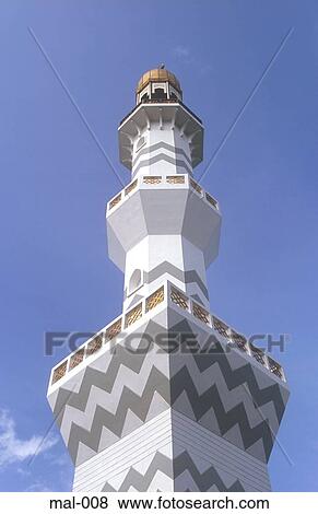Minaret of the Grand Mosque Male Maldives View Large Photo Image Stock Photo - Minaret of the Grand Mosque Male Maldives. Fotosearch