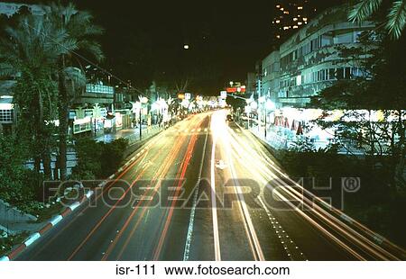 Motion Blurred Lights Night Traffic Jerusalem View Large Photo Image Stock Image - Motion Blurred Lights Night Traffic Jerusalem. Fotosearch