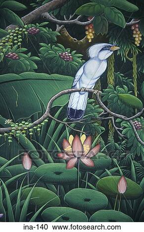 Stock Image - Mural of Bird Bali. Fotosearch