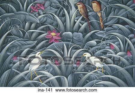 Mural of Birds Bali View Large Photo Image Stock Image - Mural of Birds Bali. Fotosearch