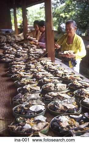 Stock Image - Offerings at Petitenget Temple Seminyak Bali. Fotosearch