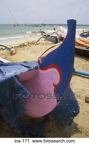 Painted Bow of Wooden Boat Kelan Beach Bali View Large Photo Image Stock Image - Painted Bow of Wooden Boat Kelan Beach Bali. Fotosearch