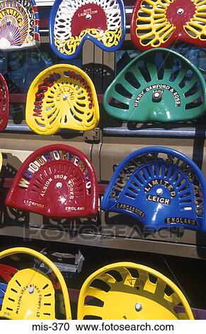 Painted Tractor Seats UK View Large Photo Image Stock Image - Painted Tractor Seats UK. Fotosearch