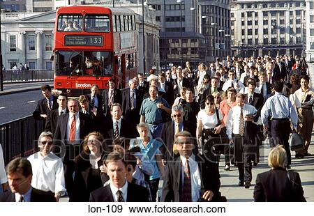 Pavement Crowded with Business People London UK View Large Photo Image Stock Photo - Pavement Crowded with Business People London UK. Fotosearch
