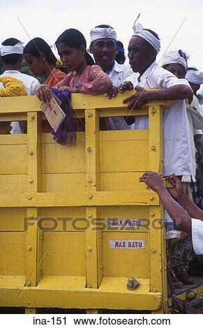 Stock Image - People in Truck Uluwatu Bali. Fotosearch