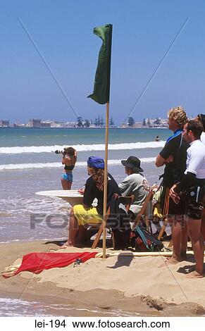 Picture - People on Beach Watching Watersports. Fotosearch