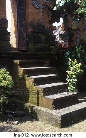 Stock Image - Petitenget Temple Steps Seminyak Bali. Fotosearch