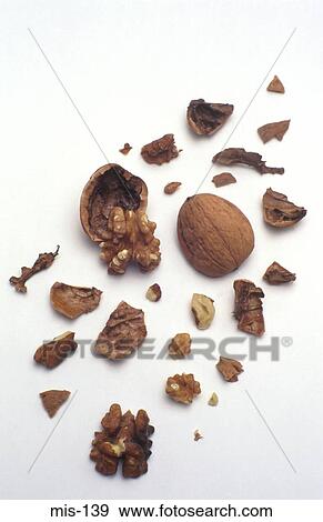 Pieces of Opened Walnut View Large Photo Image Stock Photo - Pieces of Opened Walnut. Fotosearch