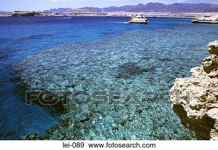 Pleasure Boat by Coral on Red Sea View Large Photo Image Stock Photo - Pleasure Boat by Coral on Red Sea. Fotosearch