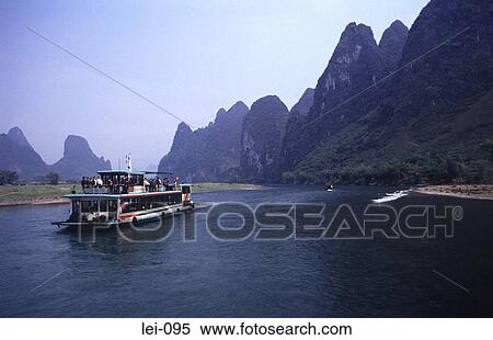 Stock Photography - Pleasure Boat on River Li China. Fotosearch