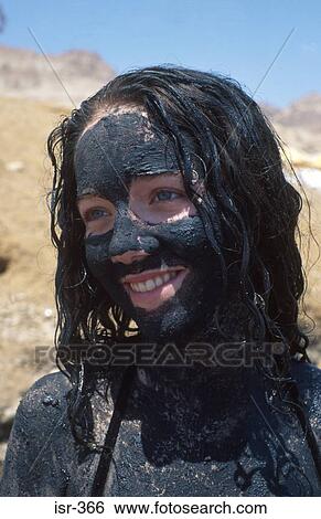 Potrait of Girl in Dead Sea Mud Israel View Large Photo Image Stock Photograph - Potrait of Girl in Dead Sea Mud Israel. Fotosearch