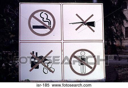 Prohibition Signs Galilee Israel View Large Photo Image Stock Photography - Prohibition Signs Galilee Israel. Fotosearch