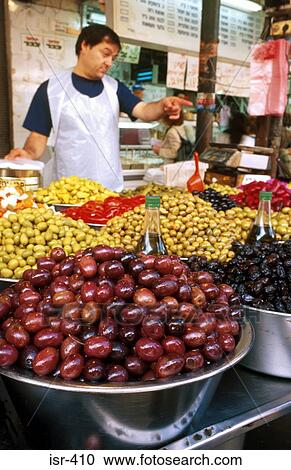 Stock Image - Purple Olives on Market Stall Israel. Fotosearch