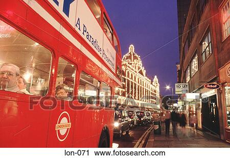 Red Double Decker Bus Knightsbridge London England View Large Photo Image Stock Image - Red Double Decker Bus Knightsbridge London England. Fotosearch