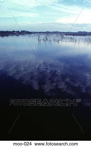Reflected Sky and Coastal Fishing Nets Philippines View Large Photo Image Picture - Reflected Sky and Coastal Fishing Nets Philippines. Fotosearch