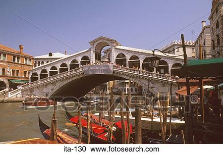 Stock Image - Rialto Bridge Venice Italy. Fotosearch