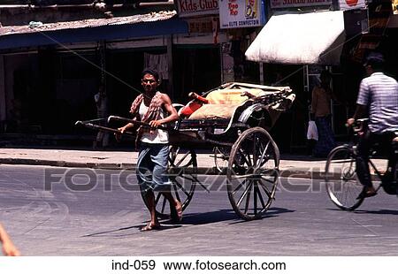 Rickshaw Puller Calcutta India Asia View Large Photo Image Stock Photo - Rickshaw Puller Calcutta India Asia. Fotosearch