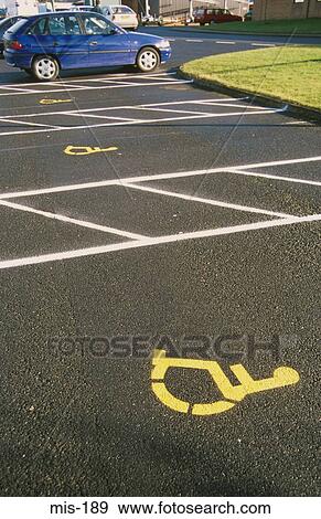 Road Markings Showing Disabled Parking Space View Large Photo Image Stock Photo - Road Markings Showing Disabled Parking Space. Fotosearch