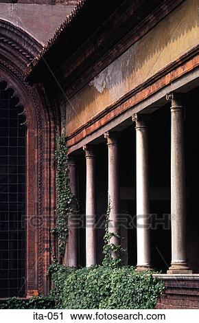 Romanesque Colonnade in Castello Sforenzco Italy View Large Photo Image Stock Image - Romanesque Colonnade in Castello Sforenzco Italy. Fotosearch