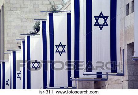 Row of Israeli Flags New City Hall Jerusalem Israel View Large Photo Image Stock Image - Row of Israeli Flags New City Hall Jerusalem Israel. Fotosearch