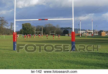 Stock Image - Rugby Goal Posts. Fotosearch