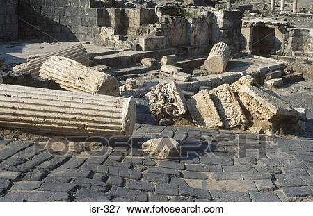 Ruined Greek Building Bet-She'an Israel View Large Photo Image Stock Photo - Ruined Greek Building Bet-She'an Israel. Fotosearch