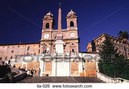 San Trinita Dei Monti Spanish Steps Rome Italy View Large Photo Image Stock Photograph - San Trinita Dei Monti Spanish Steps Rome Italy. Fotosearch