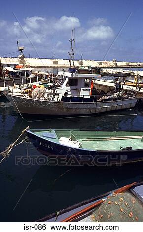 Side View of Fishing Boat in Jaffa Harbour Israel View Large Photo Image Stock Photograph - Side View of Fishing Boat in Jaffa Harbour Israel. Fotosearch