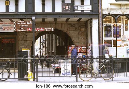Signs and Shops Fleet Street London View Large Photo Image Stock Photograph - Signs and Shops Fleet Street London. Fotosearch