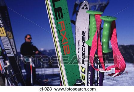 Stock Photo - Skis in Snow Austria. Fotosearch