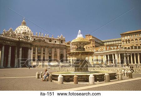 Stock Image - St Peters Square Vatican City Rome Italy. Fotosearch