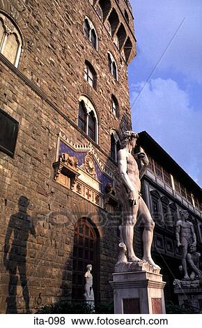 Statue Beside Building Florence Italy Europe View Large Photo Image Stock Photo - Statue Beside Building Florence Italy Europe. Fotosearch