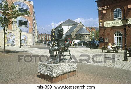 Statue of Dylan Thomas Swansea Wales UK View Large Photo Image Stock Photo - Statue of Dylan Thomas Swansea Wales UK. Fotosearch