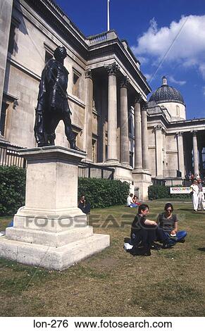 Stock Photograph - Statue of James II outside the National Gallery London UK. Fotosearch