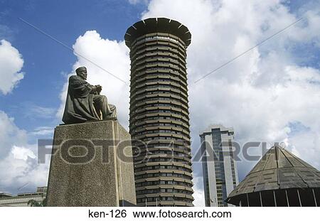 Statue of Jomo Kenyatta and Conference Centre Nairobi Kenya View Large Photo Image Stock Photograph - Statue of Jomo Kenyatta and Conference Centre Nairobi Kenya. Fotosearch
